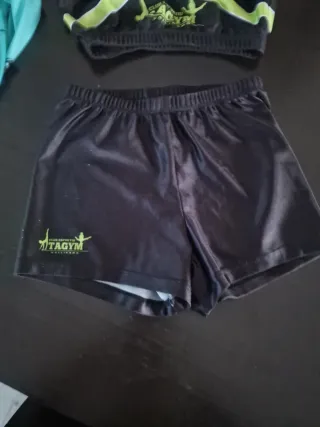 Conjunto Gimnasia Niña TS Negro y Verde