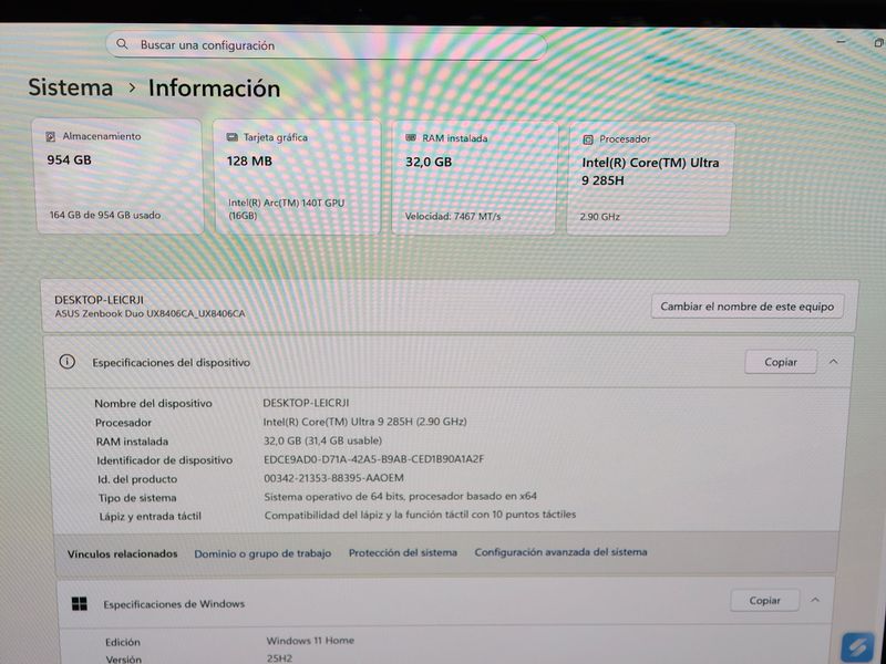ASUS Zenbook DUO UX8406 - 2 Pantallas - 32Gb - 1Tb afbeelding 9