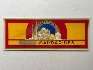 20 antiguas etiquetas de naranjas, años 1950-1960