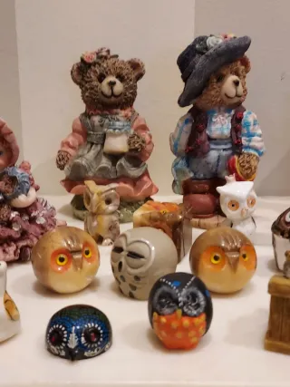 Colección Figuras Resina Osos y Búhos