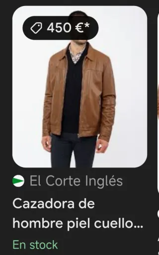 Cazadora Piel Hombre Marrón Talla L