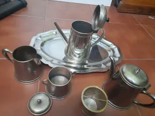 Juego de té y café de alpaca