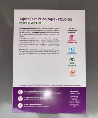 Alpha Test Psicologia Tolc-SU 21/22 Kit Completo