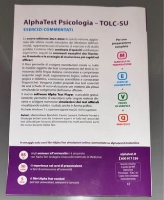 Alpha Test Psicologia Tolc-SU 21/22 Kit Completo