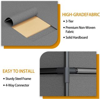 Cajonera in tessuto grigio con 4 cassetti