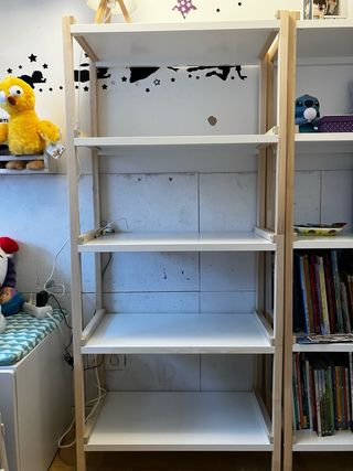 Estantería Ekenabben Ikea Madera y metal blanca