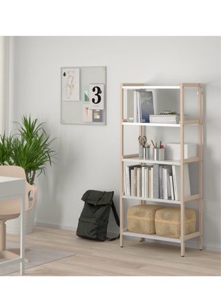 Estantería Ekenabben Ikea Madera y metal blanca