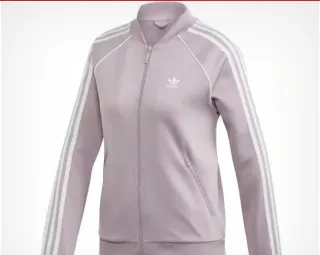 Chaqueta Adidas Morada con Rayas Blancas