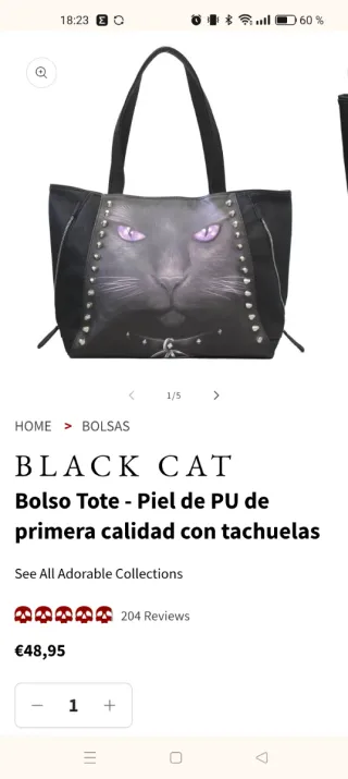 Bolso Tote Black Cat Spiral