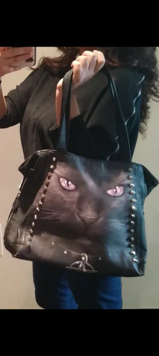 Bolso Tote Black Cat Spiral