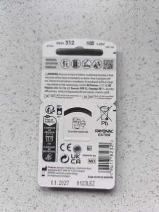 30 Pilas Audífonos Rayovac 312. Nuevas