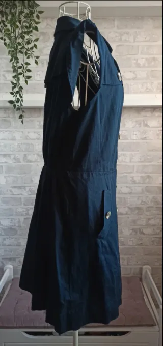 Vestido gabardina azul marino