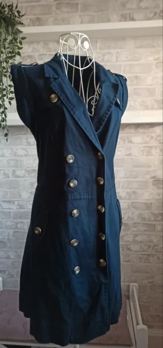 Vestido gabardina azul marino