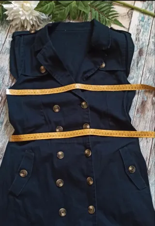 Vestido gabardina azul marino