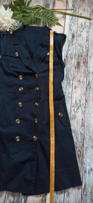 Vestido gabardina azul marino