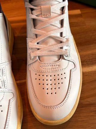 Zapatillas altas Lacoste cuero blanco y azul