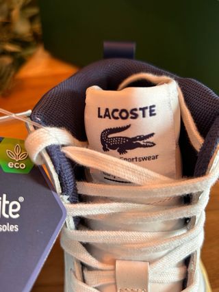Zapatillas altas Lacoste cuero blanco y azul