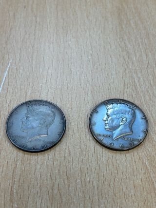 Lote 2 monedas de Half Dollar 1969