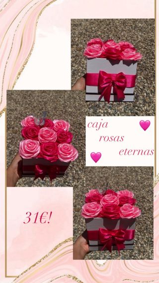 ramos y cajas de rosas eternas