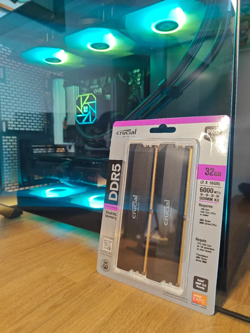Kit de memoria RAM DDR5 Crucial 32GB (2x16GB) 6000 MT/s CL36 afbeelding 2