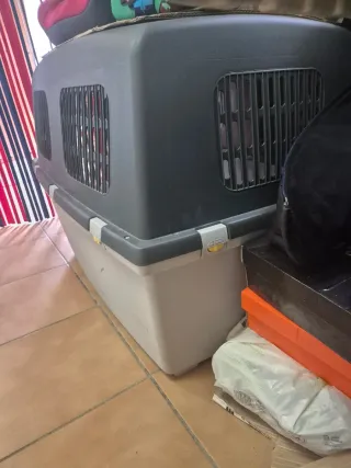 Transportín Perro XXL Gris y Transparente