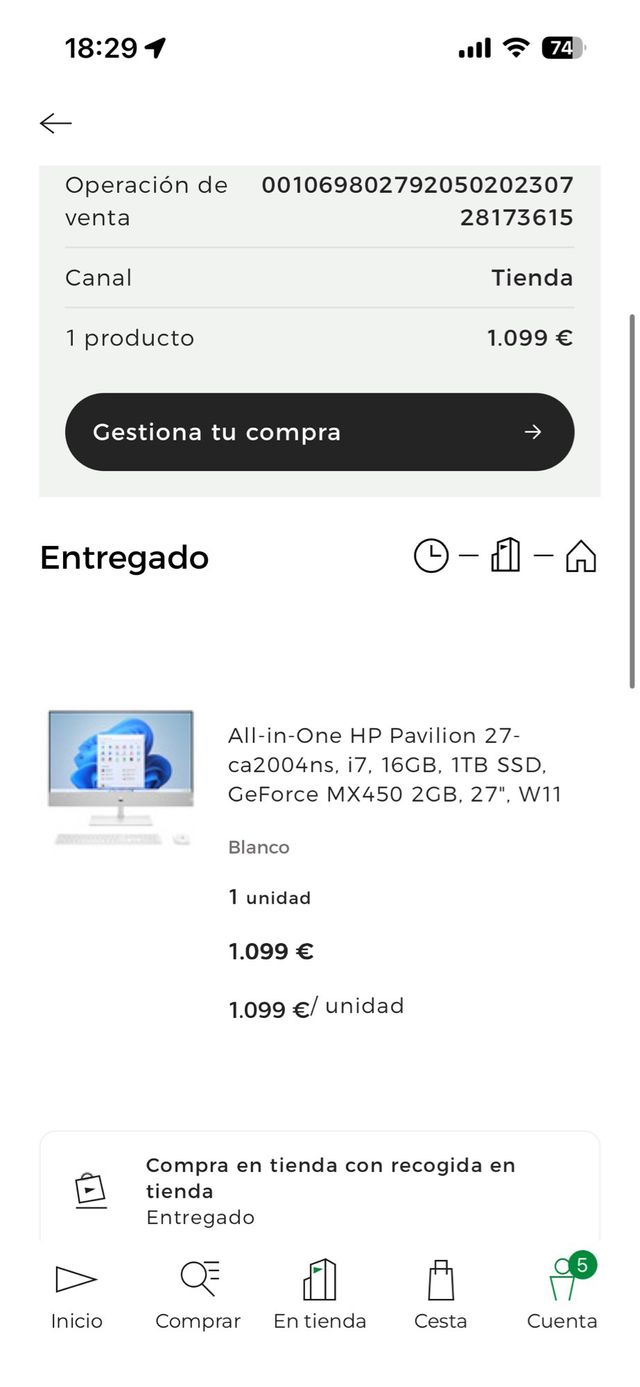 HP Pavilion 27 All-in-One PC Blanco