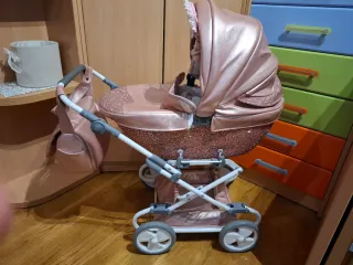 Carrello per bambole rosa con glitter marca juanma