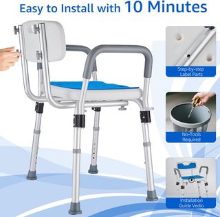 Silla Ducha con Reposabrazos y Respaldo NUEVA