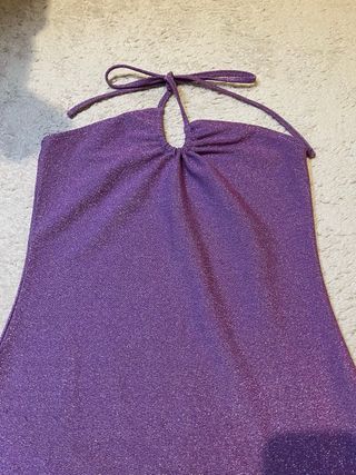 Vestito lilla brillantinato