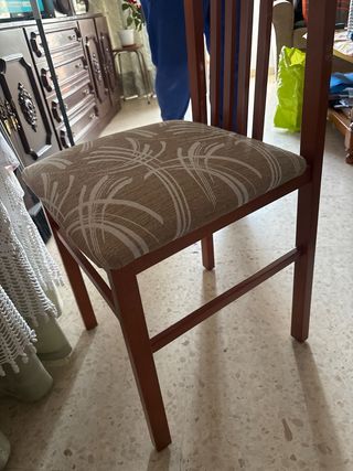 Silla de comedor madera y tela