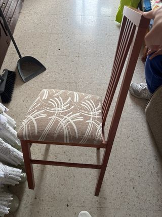 Silla de comedor madera y tela
