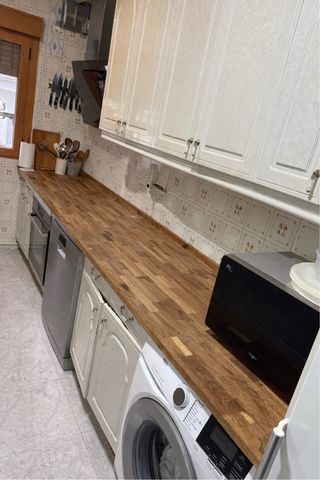 Muebles de cocina madera y cristal