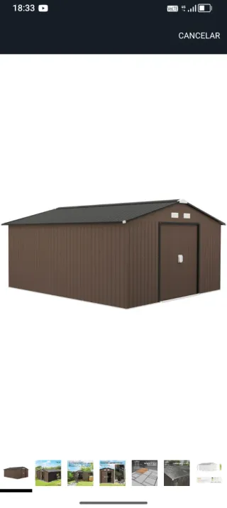 Caseta de chapa marrón 12 metros cuadrados