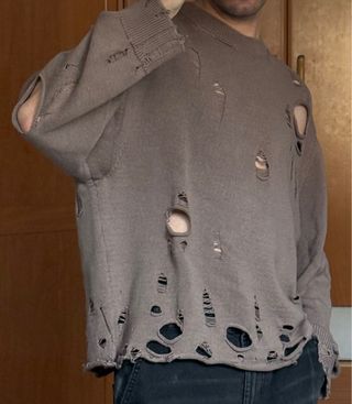 Jersey Zara desgastado marrón