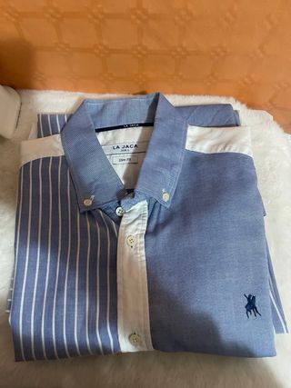 Camisa La Jaca Slim Fit Rayas Azul/Blanco Talla L