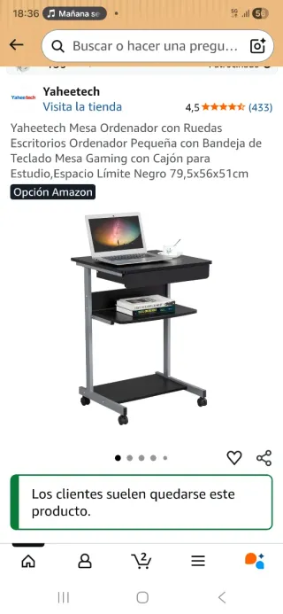 Mesa auxiliar con ruedas