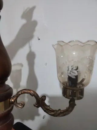 Lámpara de techo vintage madera y metal