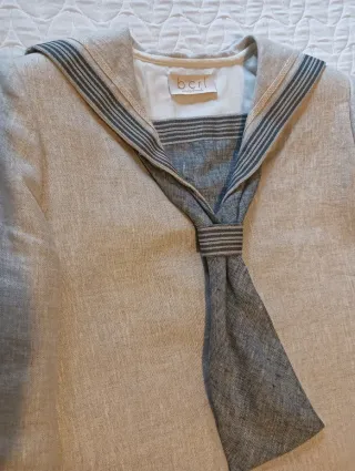 Traje comunión bcrL beige y gris