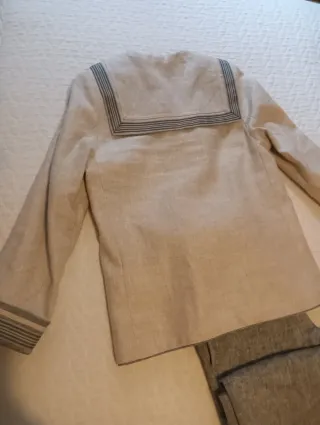Traje comunión bcrL beige y gris