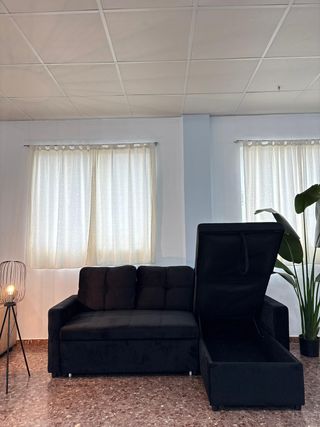 Sofá Cama Negro con Almacenamiento + Envio