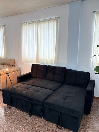Sofá Cama Negro con Almacenamiento + Envio
