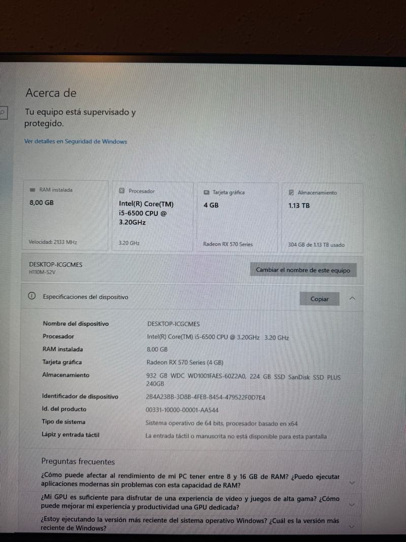 Ordenador de Mesa + Monitor Philips afbeelding 7