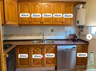 Puertas de cocina de roble natural