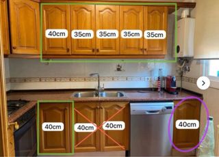 Puertas de cocina de roble natural