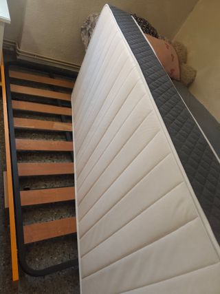 Cama individual 90 cm, con cama extra y colchón