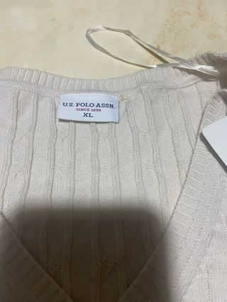 Maglione U.S. Polo Assn. panna trecce XL