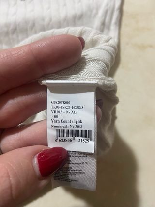 Maglione U.S. Polo Assn. panna trecce XL