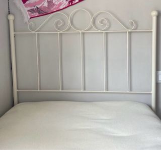 Cabecero cama 105 cm metal blanco