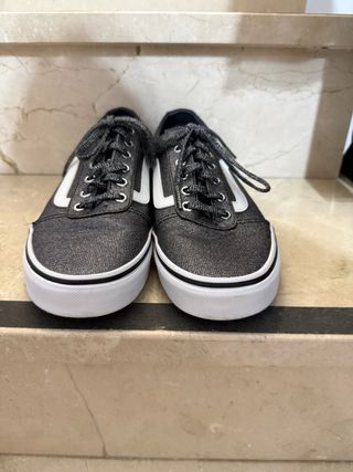 Zapatillas Vans Mujer Negro con efecto brillo