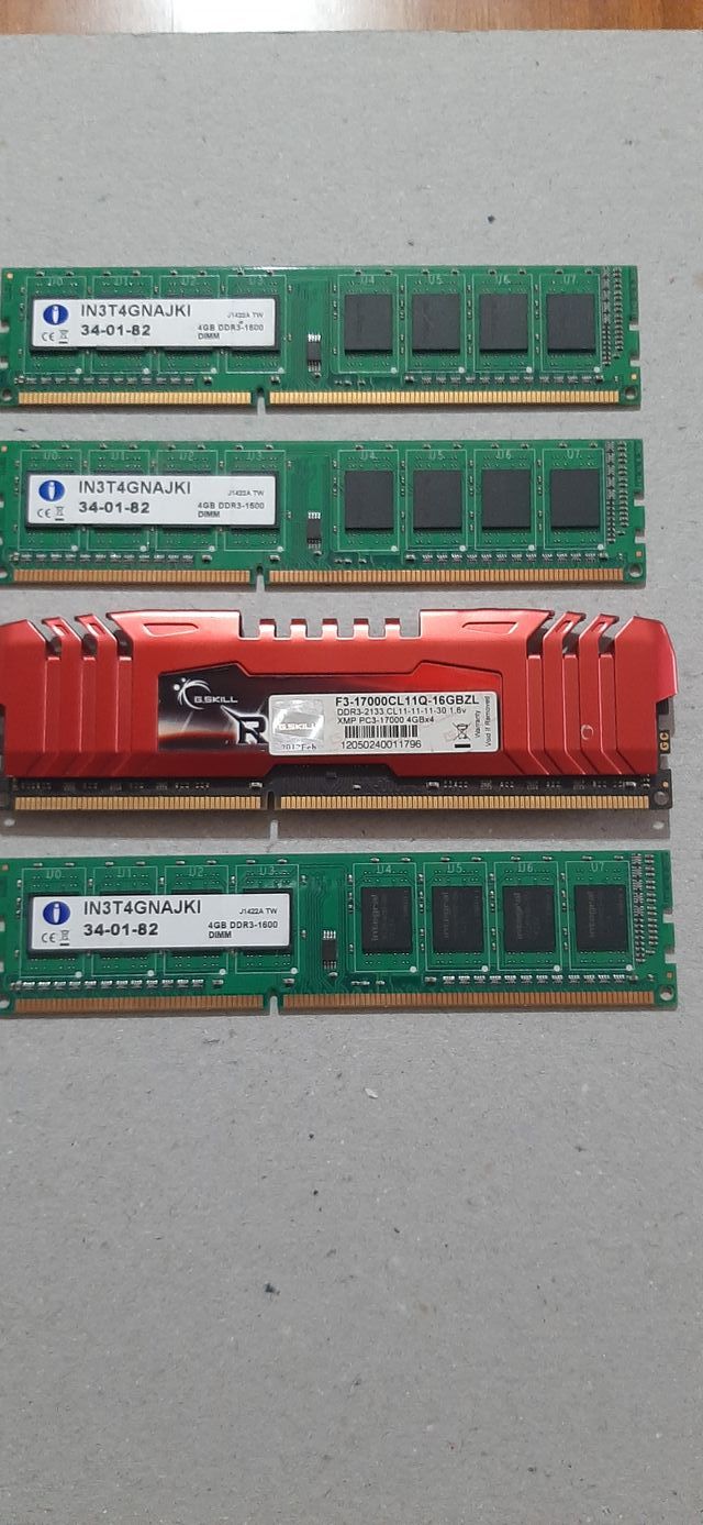 Set 4 Módulos 16 Gb RAM DDR3